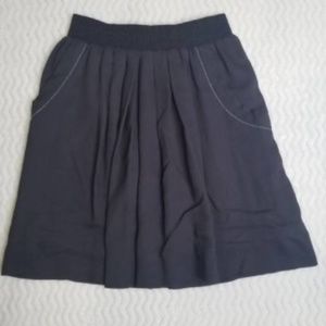 Leifsdottir Pleated Silk and Linen Skirt